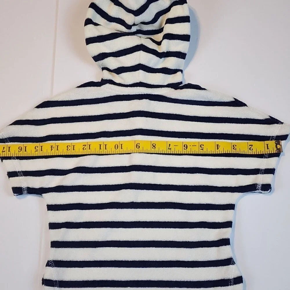 Baby Mini Boden sz 3-6 months toweling hoodie swim cover up stripes New
